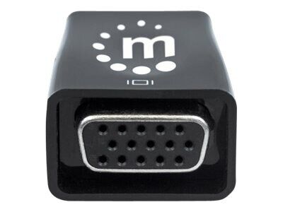Manhattan HDMI auf VGA-Mikrokonverter, HDMI-Stecker auf VGA-Buchse mit Audio, optionaler USB Micro B-Stromport, schwarz - Videoadapter - HDMI männlich zu HD-15 (VGA)